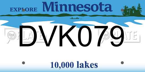 DVK079 Minnesota License Plate