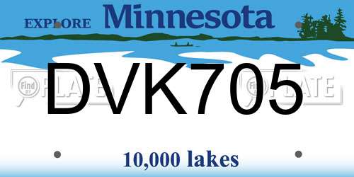 DVK705 Minnesota License Plate