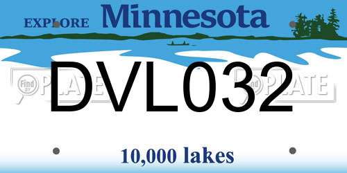 DVL032 Minnesota License Plate