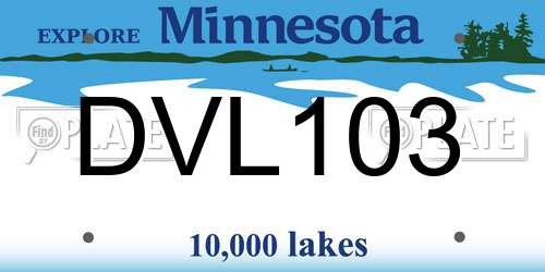 DVL103 Minnesota License Plate