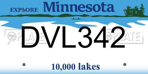 DVL342 Minnesota License Plate
