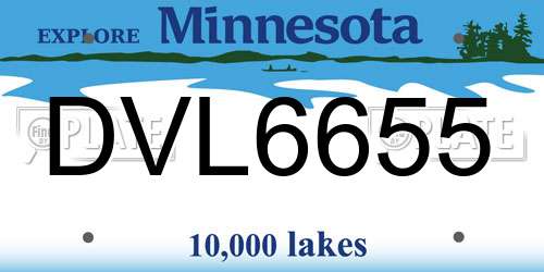 DVL6655 Minnesota License Plate