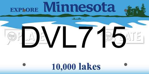 DVL715 Minnesota License Plate
