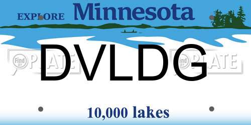 DVLDG Minnesota License Plate