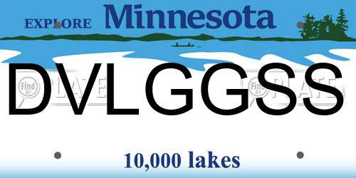 DVLGGSS Minnesota License Plate
