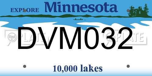 DVM032 Minnesota License Plate