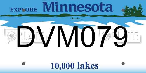 DVM079 Minnesota License Plate