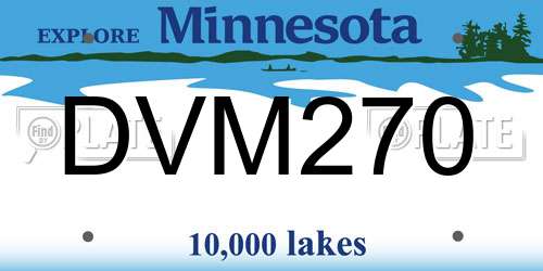 DVM270 Minnesota License Plate