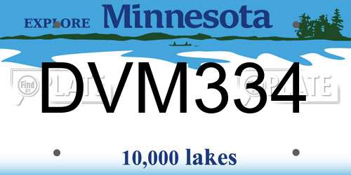 DVM334 Minnesota License Plate
