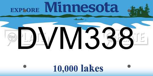 DVM338 Minnesota License Plate