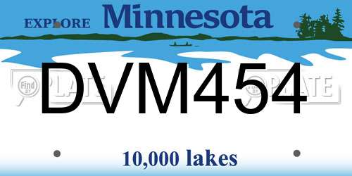 DVM454 Minnesota License Plate