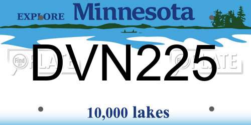 DVN225 Minnesota License Plate