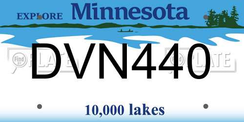DVN440 Minnesota License Plate