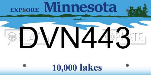 DVN443 Minnesota License Plate