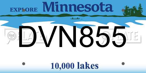 DVN855 Minnesota License Plate