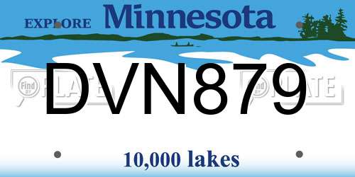 DVN879 Minnesota License Plate