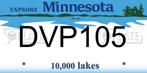 DVP105 Minnesota License Plate
