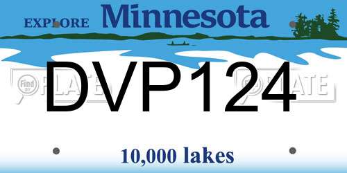 DVP124 Minnesota License Plate