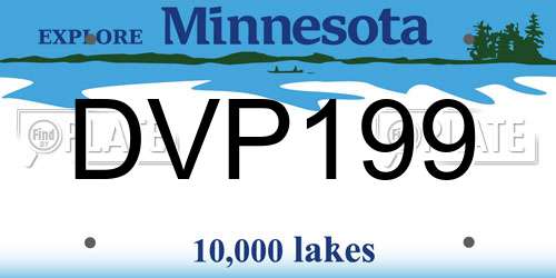 DVP199 Minnesota License Plate
