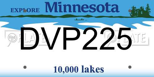 DVP225 Minnesota License Plate
