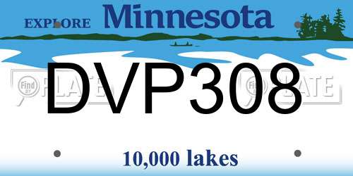 DVP308 Minnesota License Plate