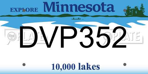 DVP352 Minnesota License Plate