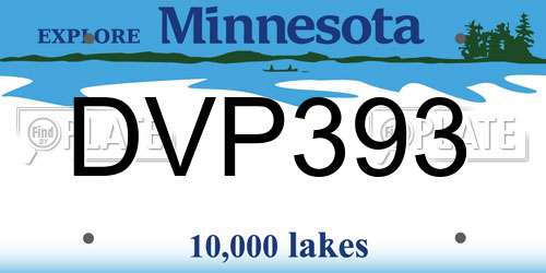 DVP393 Minnesota License Plate