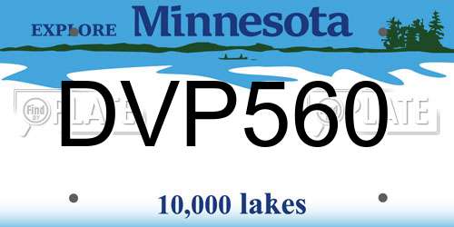 DVP560 Minnesota License Plate