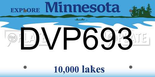 DVP693 Minnesota License Plate