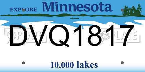 DVQ1817 Minnesota License Plate