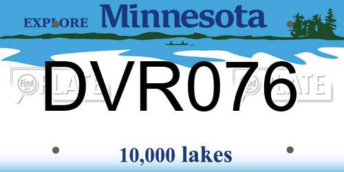 DVR076 Minnesota License Plate