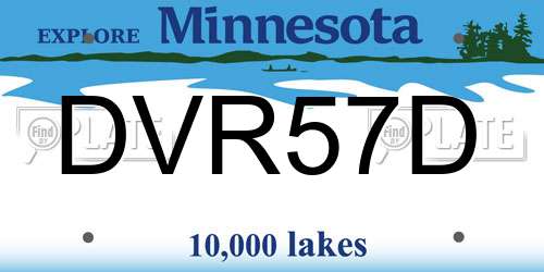 DVR57D Minnesota License Plate