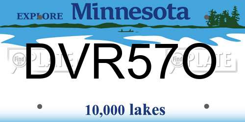 DVR57O Minnesota License Plate