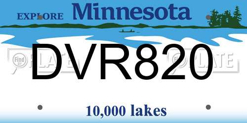 DVR820 Minnesota License Plate
