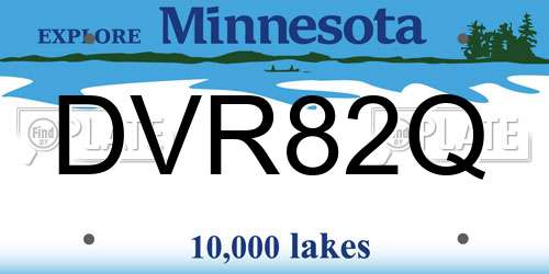 DVR82Q Minnesota License Plate