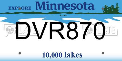 DVR870 Minnesota License Plate