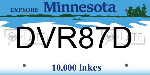DVR87D Minnesota License Plate