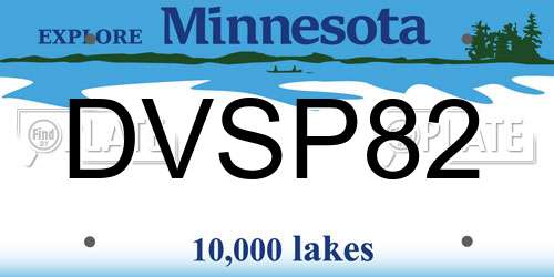 DVSP82 Minnesota License Plate