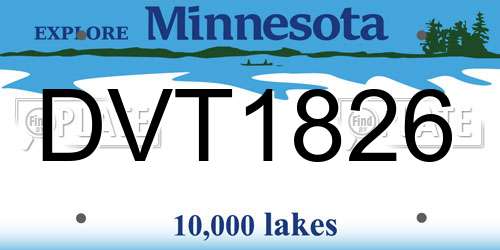 DVT1826 Minnesota License Plate