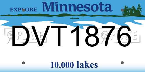 DVT1876 Minnesota License Plate