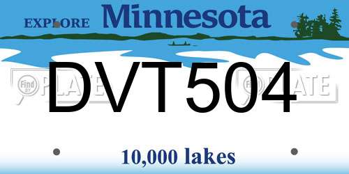 DVT504 Minnesota License Plate