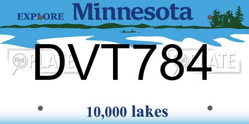 DVT784 Minnesota License Plate