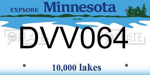 DVV064 Minnesota License Plate