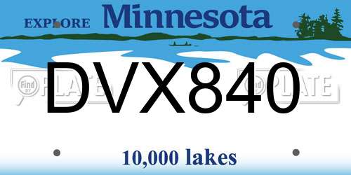 DVX840 Minnesota License Plate