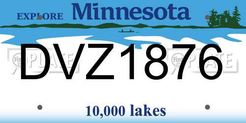DVZ1876 Minnesota License Plate