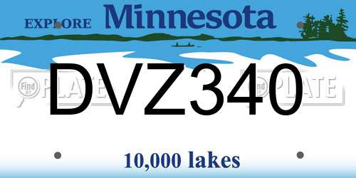DVZ340 Minnesota License Plate