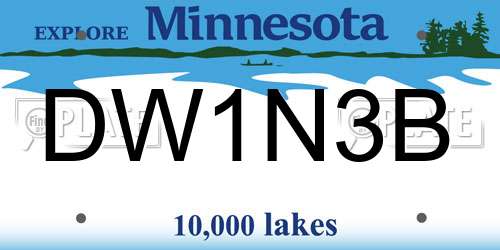 DW1N3B Minnesota License Plate