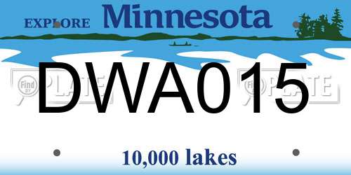 DWA015 Minnesota License Plate