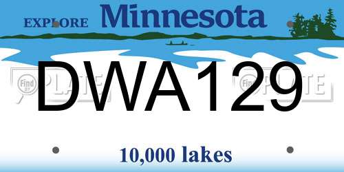DWA129 Minnesota License Plate