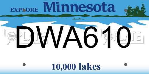 DWA610 Minnesota License Plate